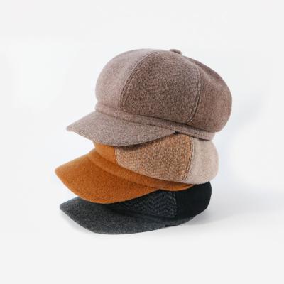 China Wholesale Eco-friendly Dongkuan style autumn and winter blinders hat 100% Korean custom woolen fur beret dim hats for sale