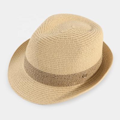 China Wholesale Eco-Friendly Dongkuan Panama Jazz Men's Panama Straw Hat Man Straw Fedora Sun Beach Hat Sun Beach Cap for sale