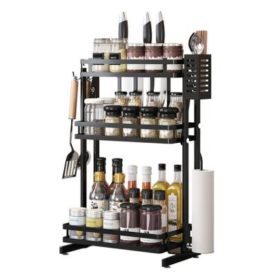 China 2 or 3 Tier Stainless Steel Multi-Layer Kitchen Seasoning Rack Storage Rack Stainless Steel Bottle Storage Racks for sale