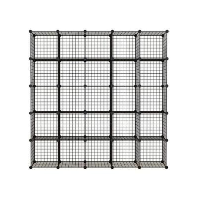 China (Size) Zinghe Metal Wire Storage Modular 25 Row Cube Cabinet 25 Row Cube Cabinet Adjustable and Metal Mesh Wire Storage Rack for sale