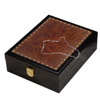 China Pavia MDF Eco-friendly Wood Grain Paper Color Printed Paper Small Jewelry Box for sale