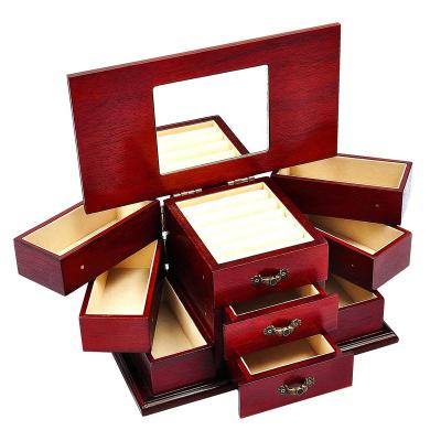 China High Quality Jewelry Packaging Display Extra Large Jewelry Box Cabinet Armoire Bracelet Necklace Storage Case for sale