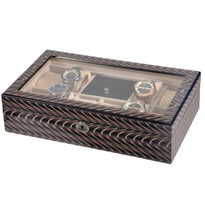 China Storage Handmade Custom Jewelry Watch Wooden Watch Winder Box With Wooden Paper for sale