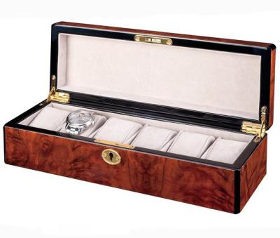 China Handmade Executive 6 Slots Watch Case with Valet, Wooden Watch Organizer, Jewelry Storage Case for sale