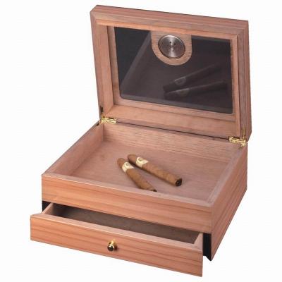 China Handmade Cigar Top Humidor - Empty Humidor Storage Box Pine Wood Tobacco Boxes Gift For Man for sale