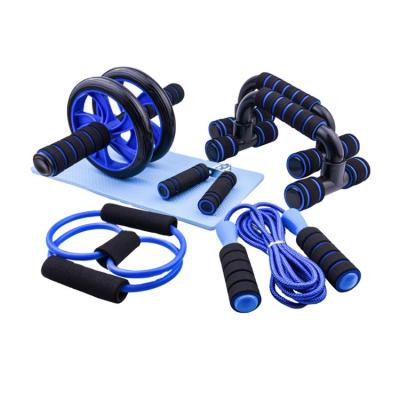 China Multi Functional Wholesale Abdominal Home Gym Workout Equipment Exercise Pump Bar Jump Rope Knee Pad 7 Piece Roller Set for sale