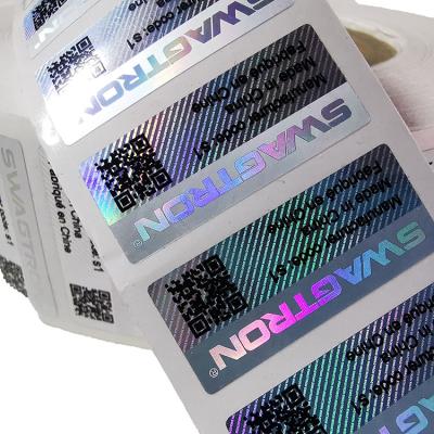 China Anti-Counterfeit Holographic Label With QR Code Serial Number Hologram Sticker Rainbow Color for sale