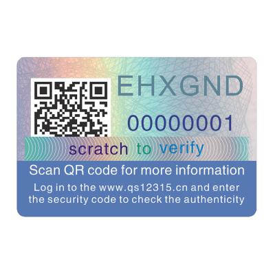 China Anti-counterfeit custom printing gold label logo label hologram 3d thermal sticker with fixed qr code for sale