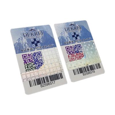 China Custom 3d qr code sticker anti-fake security serial number Qr code anti-counterfeit stickers mark for sale