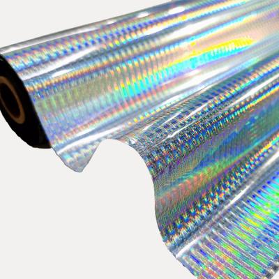 China Eco - Friendly Wholesale Metallic PET Roll Film Lined Off Holographic Film for sale