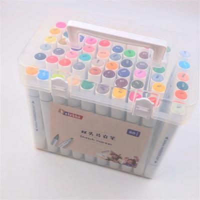 China Hot Selling Promotion Custom LOGO Plastic Double Headed Pen Marker Paint Dual Tip Marker Pen for sale