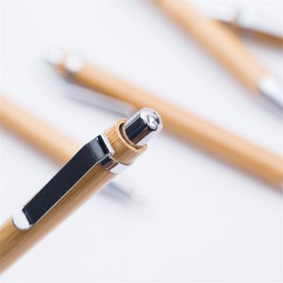 China Office school pencil promotional custom logo eco-friendly bamboo automatic mechanical pencils with metal accessories for sale