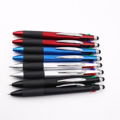 China New design promotional fancy pen 4 in 1 unique metal ball pen pen luxury tip ballpen for sale