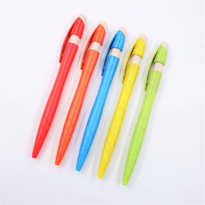 China Promotional Hot Sale Wheat Straw Ballpoint Pen New Environmentally Friendly Writing Material Pen for sale