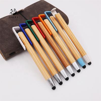 China Promotional Wooden Pen Eco Friendly Bamboo Pen With Logo Customization Pen Wheat Straw Contact Stylus Promotional Ballpoint Pen for sale