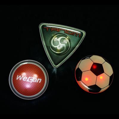 China 3D Shape and Size Personalized Cheap Hot Sale Acrylic LED Light Badge Custom Acrylic Button Pin Badge for sale