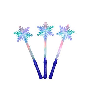 China ABS+PP+PVC Christmas Snowflake Stick For Kids Gifts Night Light Decoration Colorful LED Christmas Gift Ornaments Snowflake Stick for sale