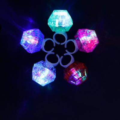 China PS+ ABS LED Light Up Toy Finger Light Colorful LED Light Up Rings Party Instruments Toys For Kids OEM Logo LED Flashing Finger Ring for sale