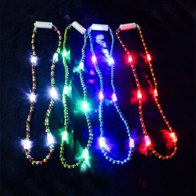 China Party Supply Plastic LED Bead Flashing Flashing Necklace For Kids Gift LED Fashion Bead Necklace Jewelry ForKids Park for sale