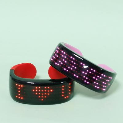 China OEM Messgae OEM Message Show 9 Modes LED Display Flasher Wristband For Bar Gifts USB Charging LED Message Flasher Wristband for sale