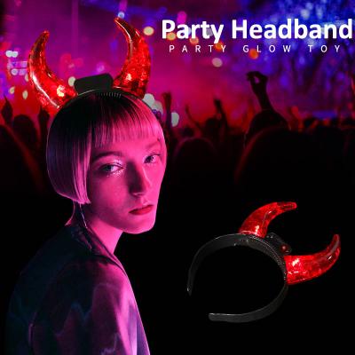 China 2021 Fashion Halloween Party Customized China LED Lighted Flashing Headband Party Decoration LED Horn Headband Manufacturer for sale