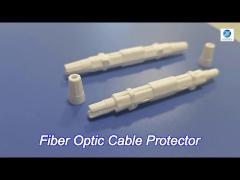 white ftth round fiber optic cable protector box for drop cable optic fiber fused