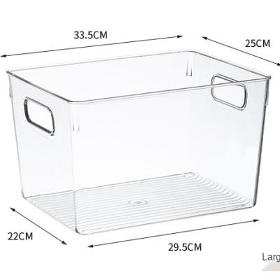 China Sustainable Home A5 PET Makeup Fridge Transparent Plastic Container Storage Barrel for sale