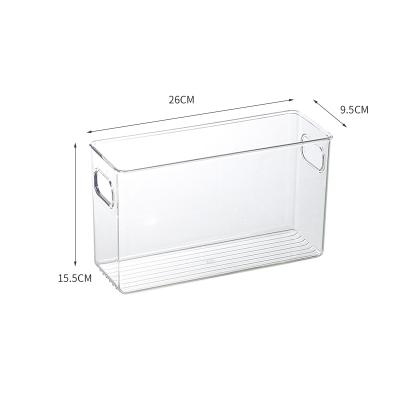 China A2 26*9.5*15.5cm Sustainable Plastic Fruit Vegetable Storage Container Barrel Organizer Transparent Basket for sale