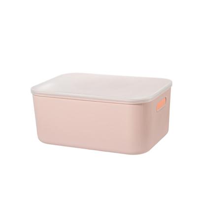 China Plastic Storage Barrel PP Clothing Pink Viable White 37*26.5*16cm Sundries Storage Barrel for sale