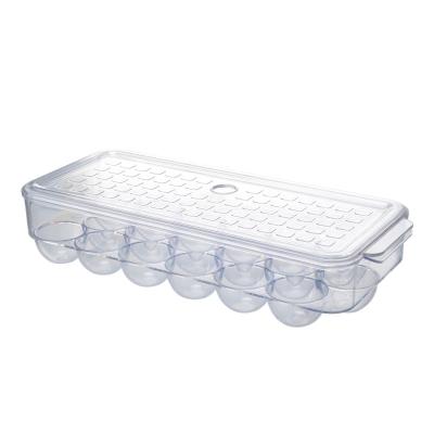 China Freshness Preservation 2367 Transparent 18 Compartments Plastic Egg Storage Barrel And Container 34*14.5*7.8cm With Lid for sale