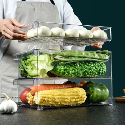 China Large 2404 32*20.5*10cm Viable Clear Large Capacity Plastic Food Storage Box For Kitchen for sale