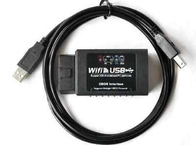 Chine Scanner diagnostique d'automobile de l'interface OBDII WIFI d'USB de l'outil de diagnostic ELM327 portatif à vendre