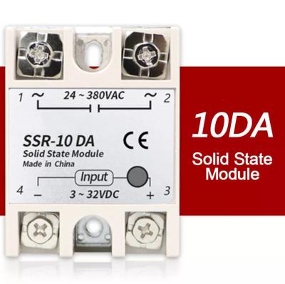 China 1PCS SSR-10 DA DC Dual Density Control AC SSR Single Phase Solid State Relay Epoxy White Shell Without Plastic Cover for sale