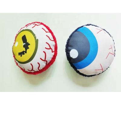 China Halloween Cheap Wholesale Pet Factory Eyeball Stocked Round Plush Toy With Squeaker Inside for sale