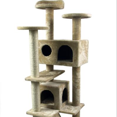 China Wholesale Sustainable Stylish Treehouse Rascadores Para Gatos Arbol Toys Large Sisal Post Stylish Cat Scratcher Tree Scratcher for sale