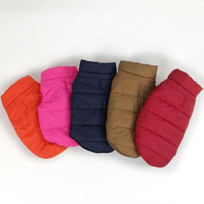 China Wholesale-Winter Windproof Stocked Warm Dog Plain Clothes Vest Large and Small Dog Pet Jacket Coats for sale