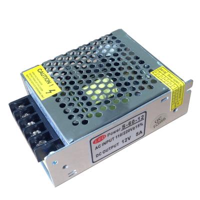 China LED Lighting Changeover Power Supply 5V 12V or 24V 50W 60W S-50-5 S-60-12 S-60-24 for sale