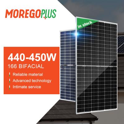 China Moregoplus Model Bifacial 166 72 Watt Solar Energy Panels 440W 445W 450W Price Cost 166mmx166mm for sale