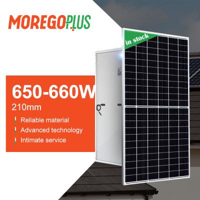 China Moregosolar Higher Power Mono Solar Panels 650w 665w 660w Solar Panels Project 210mmx210mm for sale