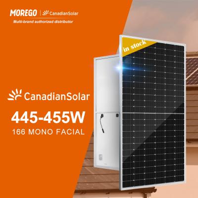 China 166 Series Canadian Single Mono Solar Panel Half Cells 445W 450W 455W Price With Morego Supply 166mmx166mm for sale