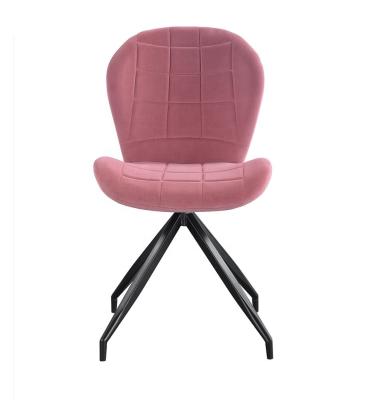 China Comfortable Furniture Living Room Sets Metal Legs Design Modern Pink Fabric Restaurant Velvet Dining Chairs for sale