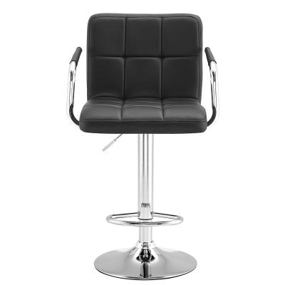 China Designer Design Bar Furniture Modern Metal Black Leg Rebate PU Leather Face Bar Chair for sale