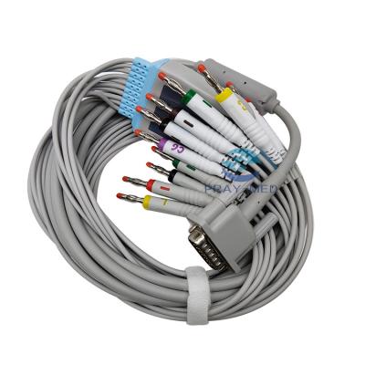 China Mortara ELI 250 ELI 250C ELI 350 EKG Cable 15 PIN 3.6m 10 Lead for sale