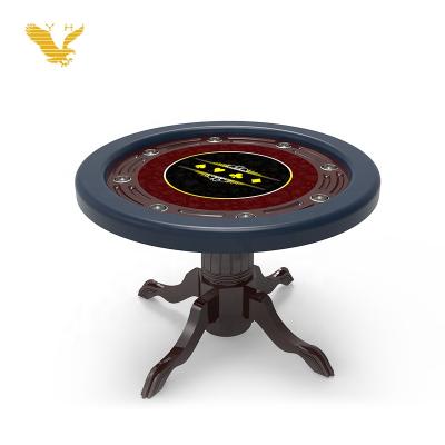 China Casino Club YH 8 Texas Holden Poker Table Players Around Shaped Wood Table Poker Table With Chips Trap for sale