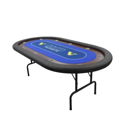 China Waterproof Casino Quality YH Poker Table Factory Manufacturer Folding Wooden Poker Table With Leg for sale