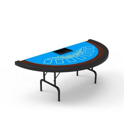 China Wholesale YH 1.8m Casino Gaming Classic Designed Table Layout Custom Blackjack Table With Folding Legs for sale