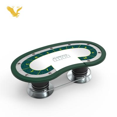 China Club YH Oval Casino Poker Table Stainless Pea Legs Texas Holden Poker Table For Gambling for sale