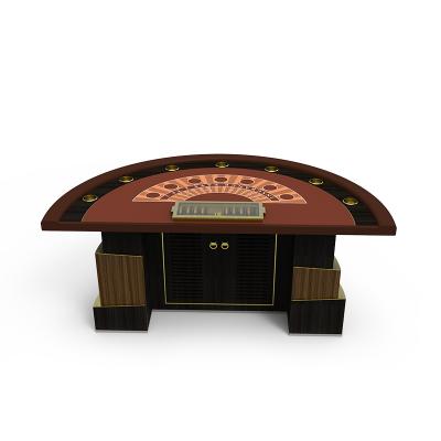 China Casino Entertainment YH 88inch Semicircle Poker Table Three Layers Poker Table Blackjack Foot With Chips Tray for sale