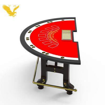 China YH 10 Person Waterproof Poker Table Casino Semicircle Blackjack Deluxe Professional Game Poker Table for sale