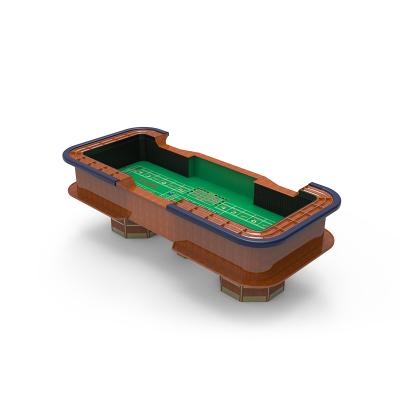 China Casino Club YH Good Workmanship High Quality Brown Craps Poker Table With Comfortable Leather for sale